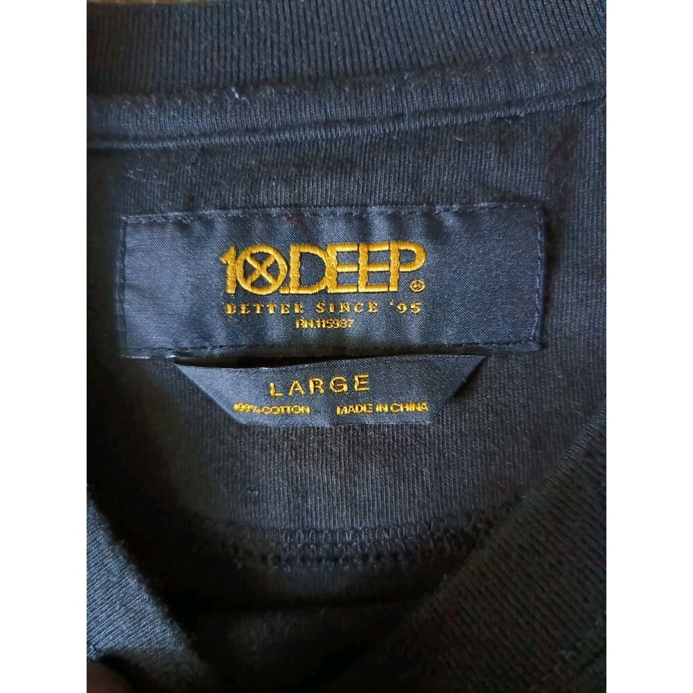 10 Deep T-Shirt Men's Size Large Graphic Print Baseball Sleeve - Picture 4 of 8